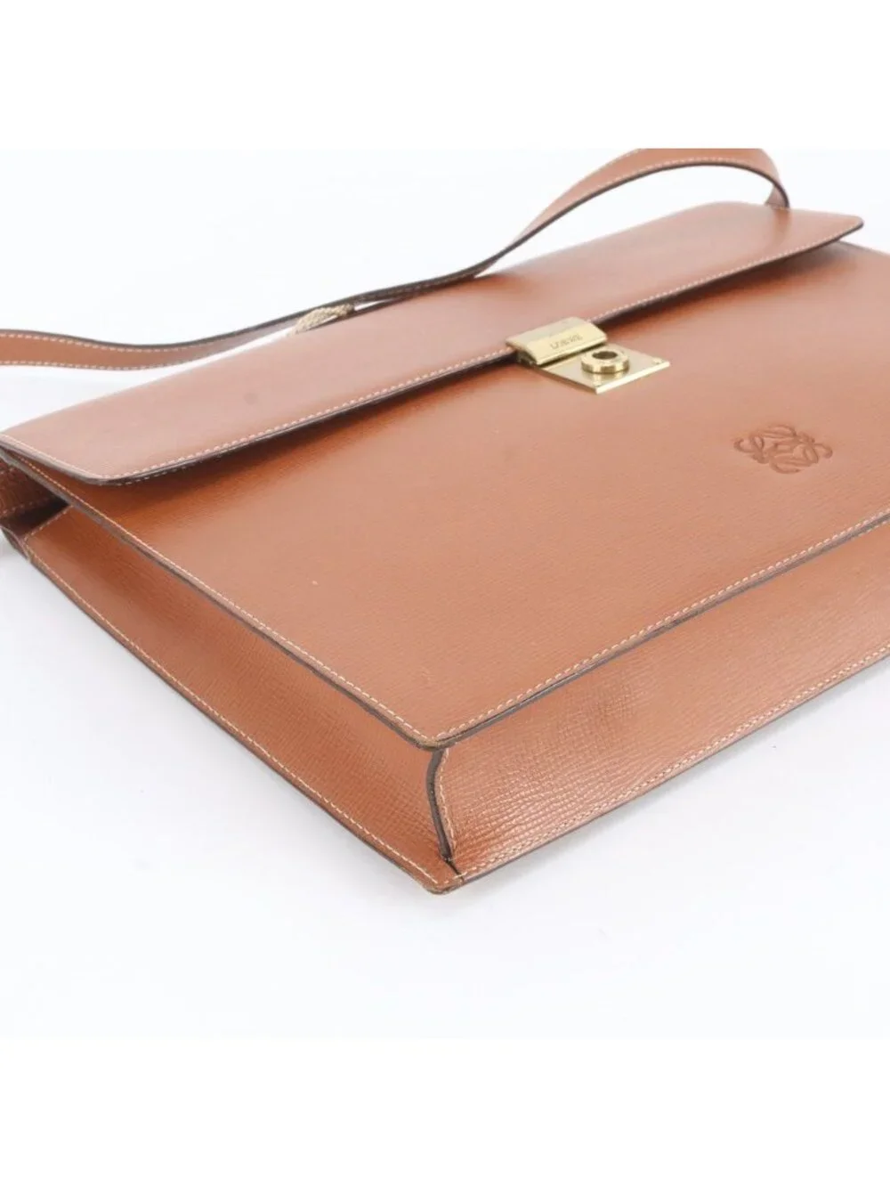 Loewe Anagram Leather 2-Way Business Shoulder Document Briefcase Tote